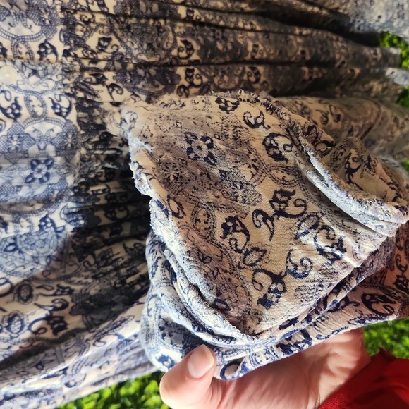 Altar'd State Blue and White Midi Dress Medium - Picture 9 of 11